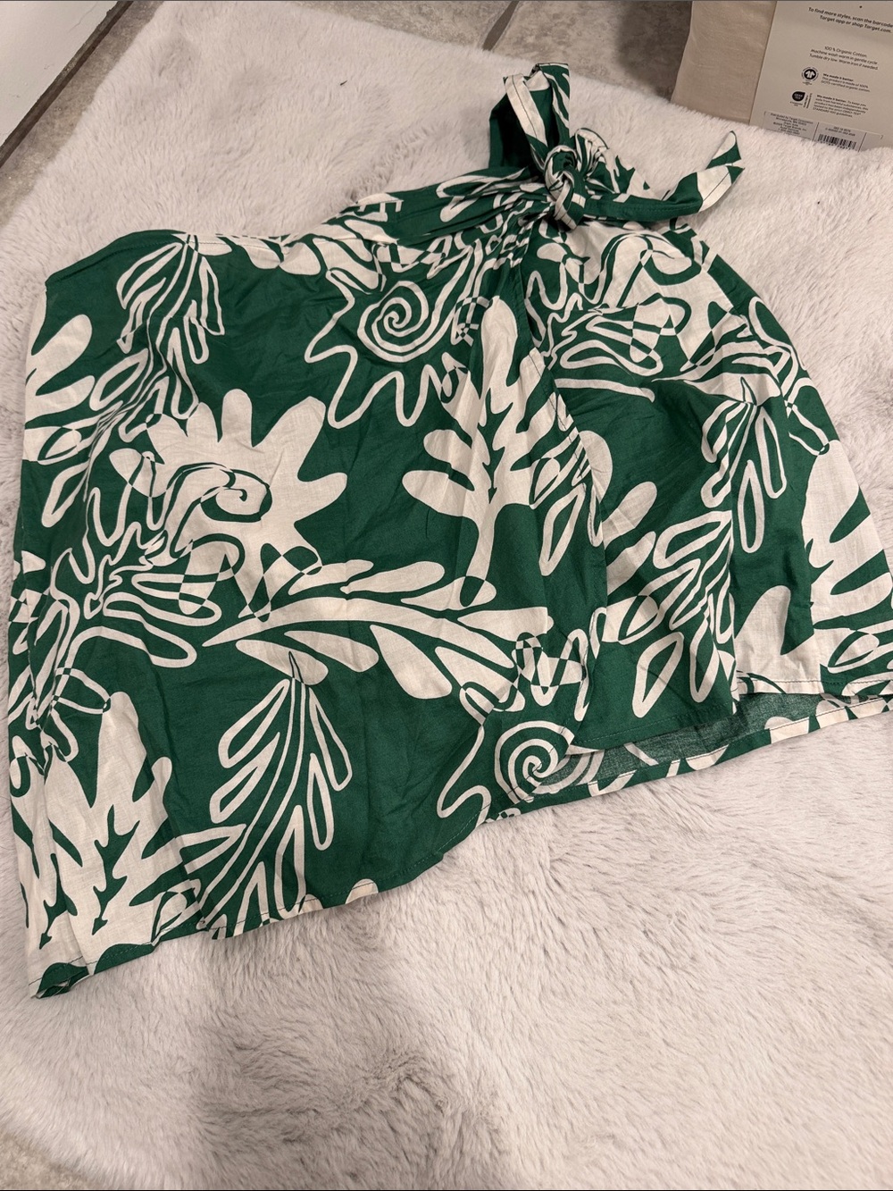 Universal Thread Green & White Tropical Swim Sarong Wrap